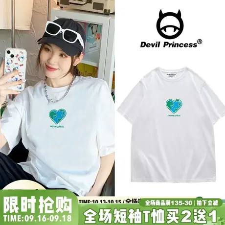 ulzzang小众超火百搭ins风白色T恤女盐系宽松韩版港风半袖上衣夏商品大图