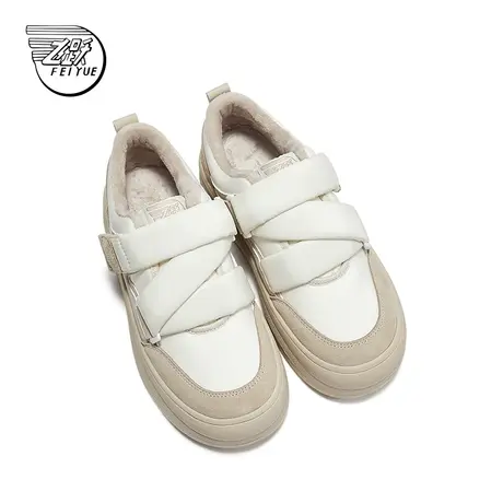 feiyue/飞跃加绒棉鞋2024春季新款厚底保暖休闲鞋百搭时尚板鞋002商品大图