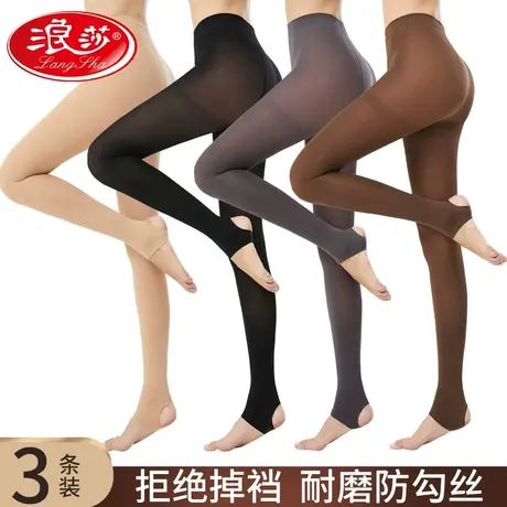 浪莎丝袜女春秋款中厚踩脚袜子薄打底裤秋冬大码长袜女士长筒肤色商品大图