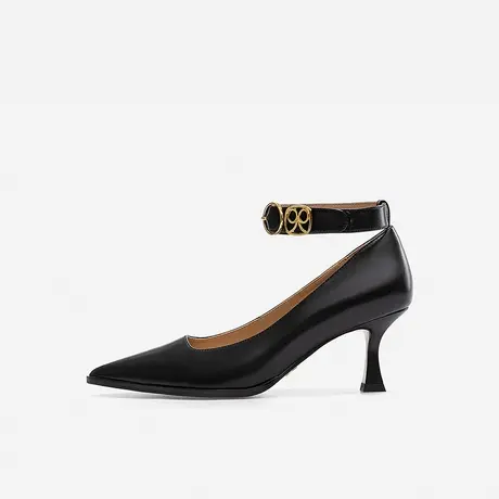 Nine West/玖熙2023年春季新款尖头高跟鞋一字扣带胎牛皮气质单鞋图片