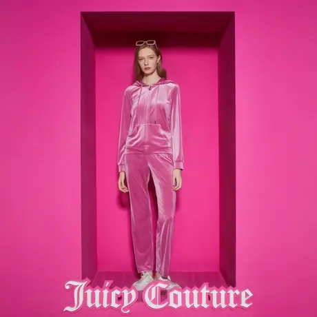 Juicy Couture橘滋2023新款梦幻绚紫银钻丝绒女外套图片