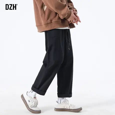 男士黑色直筒裤男春夏宽松裤子休闲百搭潮牌男裤2023新款工装裤男商品大图
