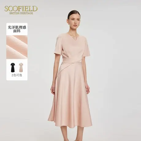 Scofield夏季女装气质优雅连衣裙不对称连衣裙长裙2025夏新品图片