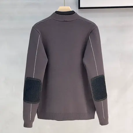 针织开衫男韩版潮流贴布刺绣休闲春秋新款男士外穿毛衣外套男秋装商品大图