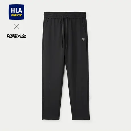 HLA/海澜之家轻商务航天抽绳卫裤25春夏季新款松紧腰印花休闲裤男商品大图