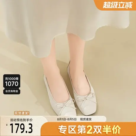 戈美其平底单鞋女2025新款小香风配裙子小皮鞋温柔晚晚风浅口单鞋商品大图