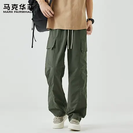 马克华菲美式伞兵裤男生阔腿工装裤2025新款秋季潮牌休闲裤子男X商品大图
