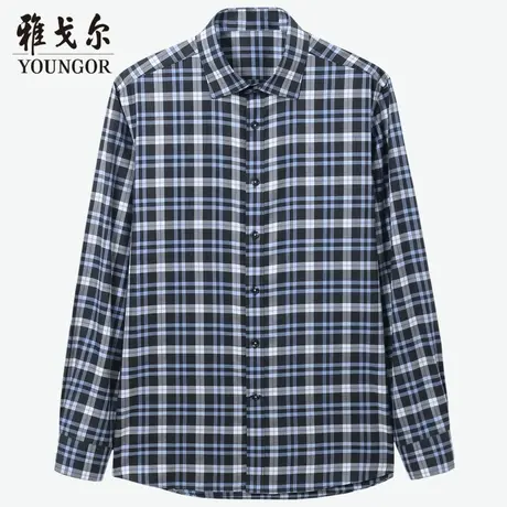 雅戈尔奥莱 商场同款男士长袖衬衫秋冬新款纯棉免烫DP长袖衬衣商品大图