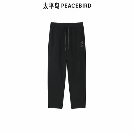 【商场同款】太平鸟男装休闲裤秋抽绳锥形刺绣卫裤 B1GME3332图片