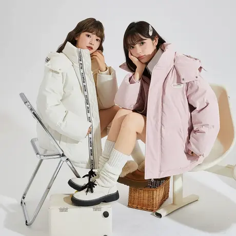唐狮2024冬装新款女羽绒服连帽小众设计感休闲宽松短款羽绒外套商品大图