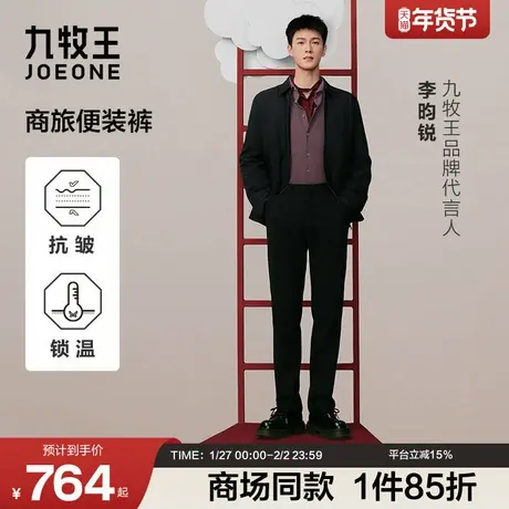 [李昀锐商场同款]九牧王休闲裤25冬季新款防静电保暖防皱加厚男款商品大图