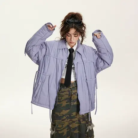 高级感超好看棉服女冬天外套新款棉袄复古夹棉宽松oversize棉衣潮图片