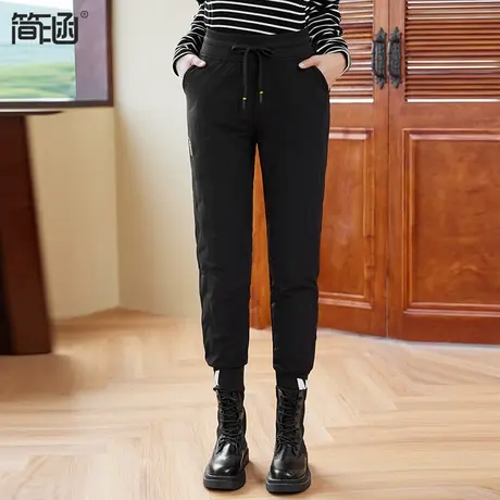 简涵羽绒裤外穿时尚高腰2023新款冬季时尚保暖抗寒加厚束脚女裤图片