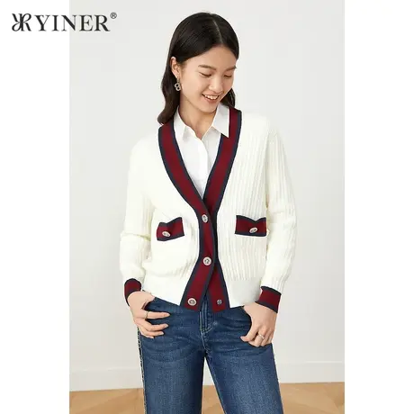 *YINER音儿奥莱女装秋季时尚休闲显瘦毛针织衫商品大图