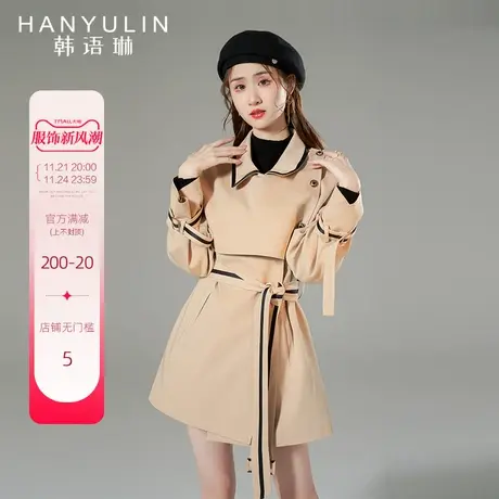 韩语琳夏季短款风衣外套女2025年新款韩版复古时尚气质高级感春装商品大图