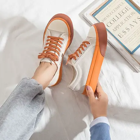 帆布鞋女夏透气薄款平底爆款韩版百搭ulzzang学生低帮ins潮板鞋女商品大图