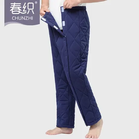 春织魔术贴护理棉裤老人易穿脱绗棉夹棉加厚保暖裤冬季睡裤卧床男商品大图