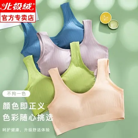 夏季无痕内衣女无钢圈背心式小胸美背运动薄款睡眠大码文胸显胸小商品大图