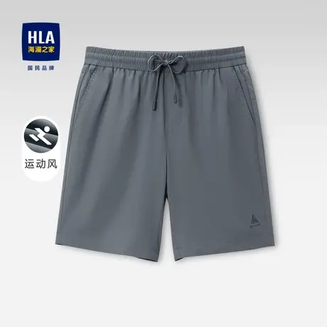 【奥莱】HLA/海澜之家24松紧腰中裤顺滑速干弹力轻薄运动五分裤男图片