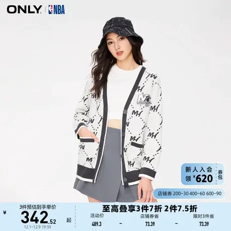 ONLY奥莱秋季新款NBA联名百搭宽松长袖开衫针织衫女商品大图