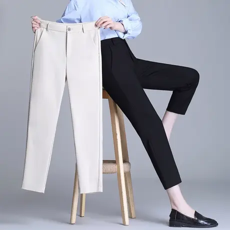 伊自尚大码女装2023夏季新款百搭胖mm显瘦直筒休闲运动长裤女洋气图片