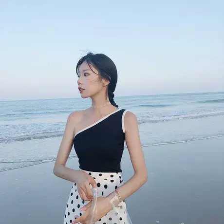 黑色小背心女外穿内搭无袖t恤性感复古打底运动美背吊带上衣夏季商品大图
