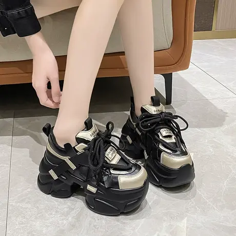 内增高老爹鞋女2024新款冬季超火厚底小个子加绒女鞋保暖运动鞋子商品大图