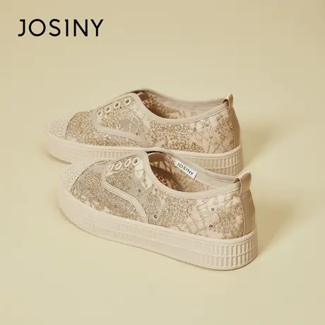 Josiny/卓诗尼渔夫鞋女2024年春季新款平底豆豆鞋百搭一脚蹬女鞋商品大图