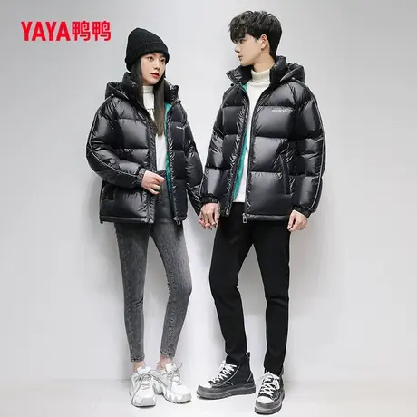 鸭鸭羽绒服情侣短款2023年秋冬新品韩版连帽潮流时尚保暖外套C图片