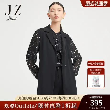 玖姿奥莱黑色西装马夹气质简约时尚女-JUZUI玖姿春秋新款商品大图