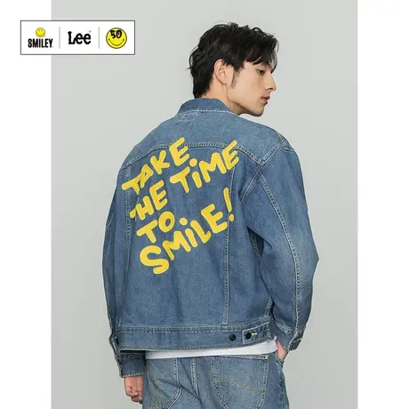 Lee Smiley联名22春夏新品舒适蓝色男牛仔夹克外套LMT001628图片