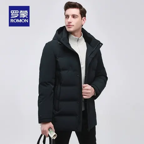 【牛奶丝】罗蒙石墨烯秋冬季加厚羽绒服男士中长款加肥加大码外套图片