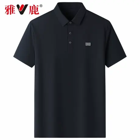抗菌防晒 雅鹿短袖T恤翻领薄款透气无痕弹力爸爸装商务POLO衫男士商品大图