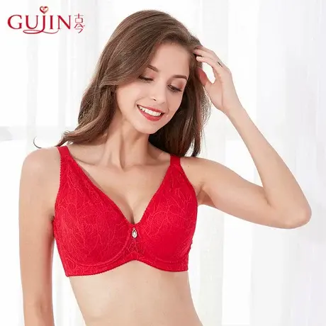 【清仓捡漏】古今内衣女红色内衣本命年全罩杯薄棉杯凉感文胸罩商品大图