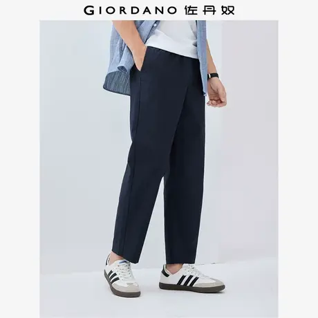 佐丹奴九分裤男装纯棉暗格松紧腰梭织休闲九分裤 01125301商品大图
