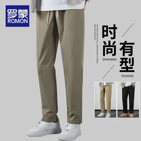罗蒙男士休闲裤春秋季2025年新款潮牌宽松男生运动直筒长裤子男款图片