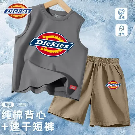 Dickies童装男童夏装套装儿童纯棉背心两件套男孩速干运动裤子薄A商品大图