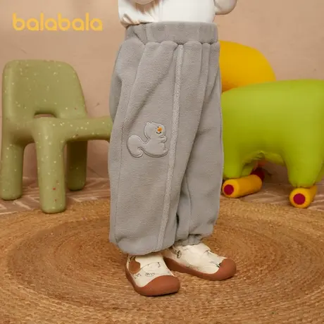 巴拉巴拉宝宝裤子男童长裤女童加绒裤2025新款秋冬运动裤休闲裤潮商品大图