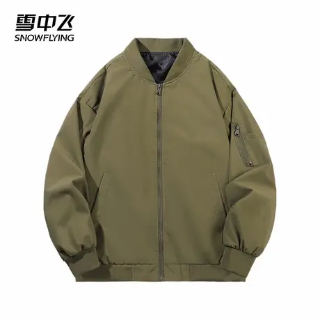 雪中飞棒球服外套男春秋季2025新款美式飞行员夹克休闲上衣商品大图