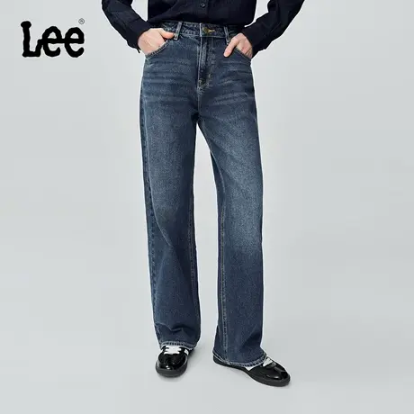 【张凌赫代言】Lee商场同款25秋冬新品429标准直脚中蓝色女牛仔裤商品大图