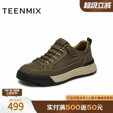 天美意2025秋新款商场同款英伦百搭一脚蹬休闲男工装鞋3WV01CM5商品大图