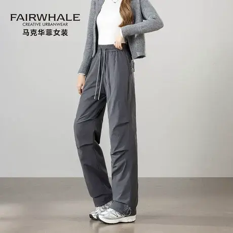 马克华菲冬季羽绒裤女2025新款防风保暖加厚直筒休闲裤户外伞兵裤图片