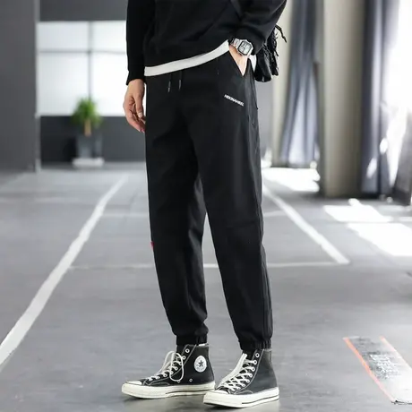 春秋季休闲长裤男宽松加大码韩版潮流束脚工装潮牌弹力痞帅男裤子商品大图