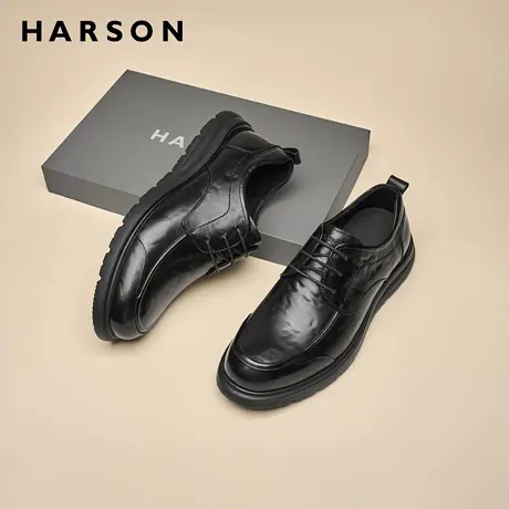 哈森秋季男鞋2025新款商务休闲皮鞋男结婚时尚英伦风德比鞋男增高商品大图
