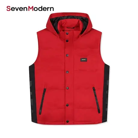 【清仓商场同款】柒牌奥莱男装潮SevenModern休闲时尚羽绒服马甲图片