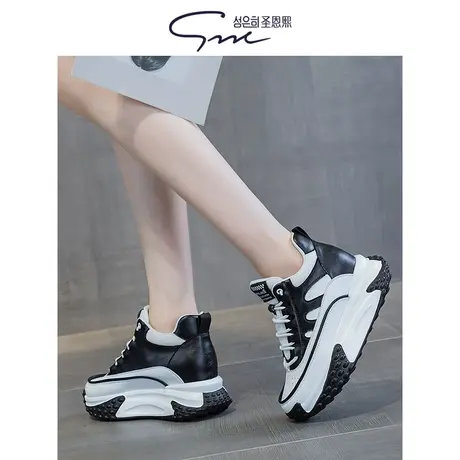 圣恩熙 2023炸街老爹鞋 街头明星同款高帮鞋女坡跟保暖休闲短靴潮商品大图