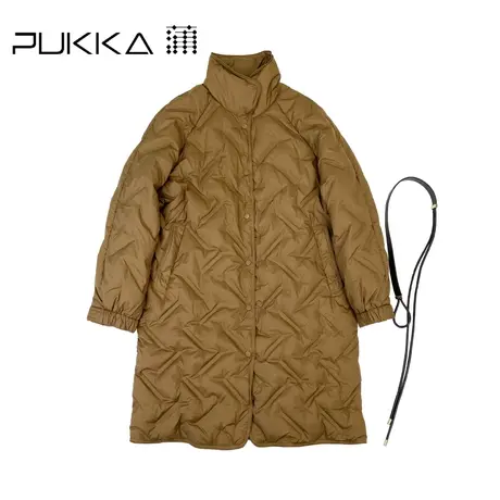 蒲PUKKA 鹅绒羽绒服女款轻薄中长款泡芙棉衣图片