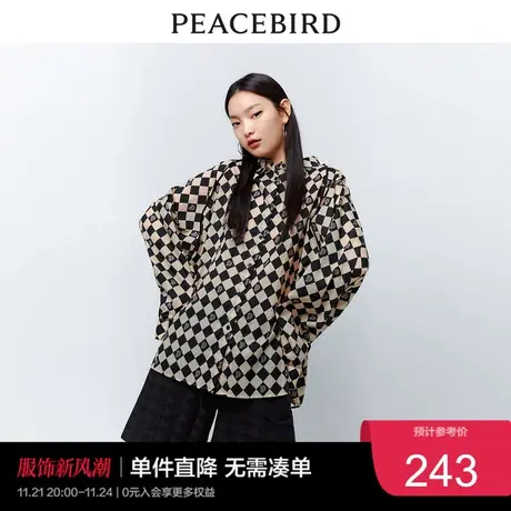 【匹诺曹联名】太平鸟合作系列2023夏装格子长袖衬衫女上衣奥莱图片