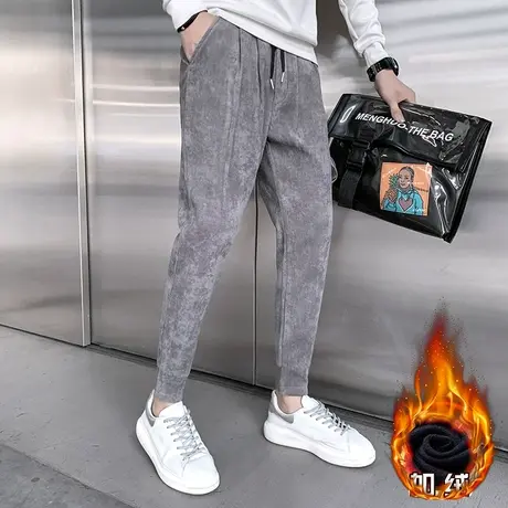 冬季裤子休闲裤长裤加绒潮流加厚保暖潮牌时尚个性帅气百搭ins男商品大图