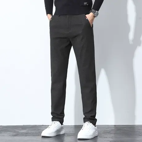 灰色长裤子男士2024新款潮牌潮流秋冬款修身直筒裤西装裤休闲百搭商品大图